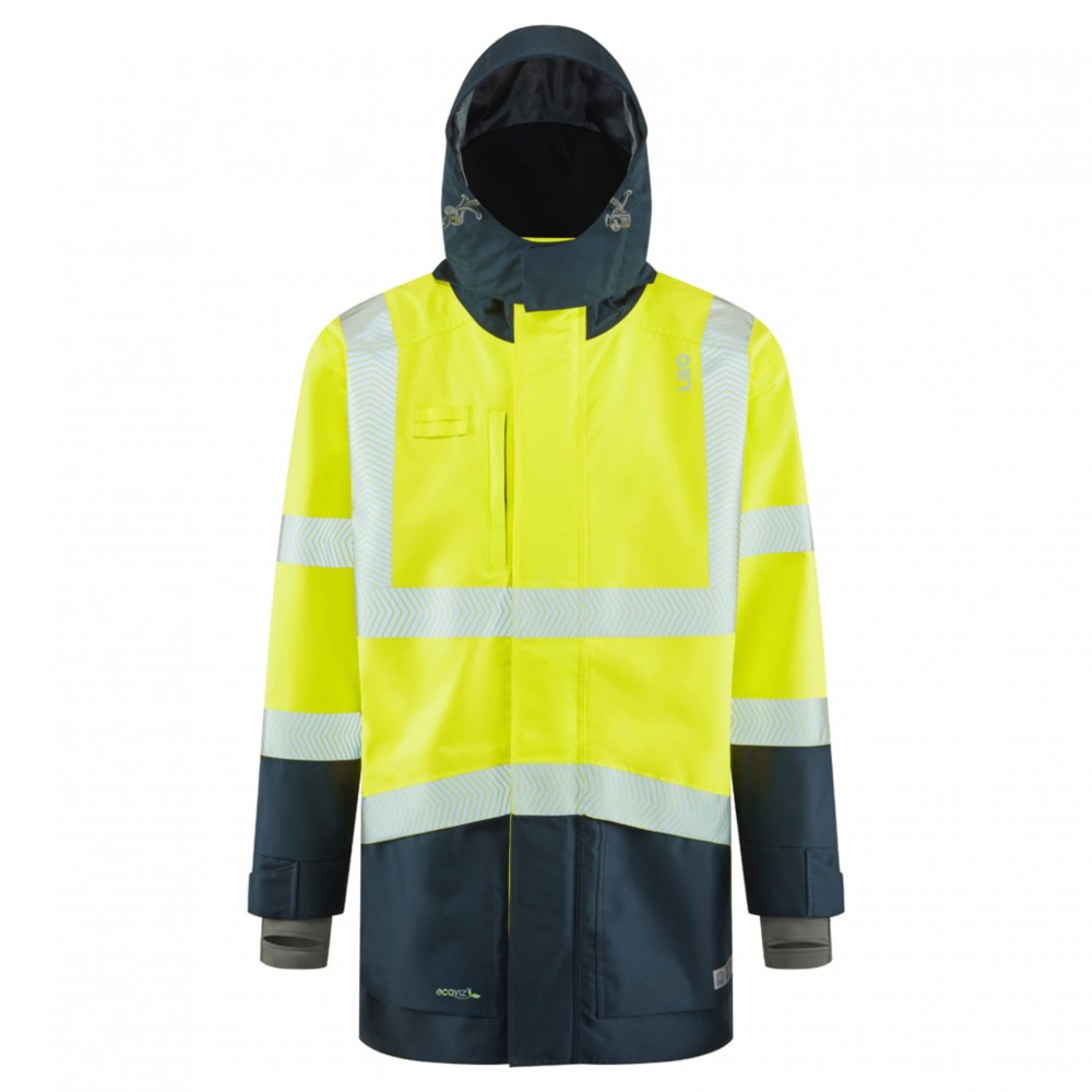 CLOVELLY Leo EcoViz 15K Performance+ Breathable Anorak YEL/NAVY SMALL