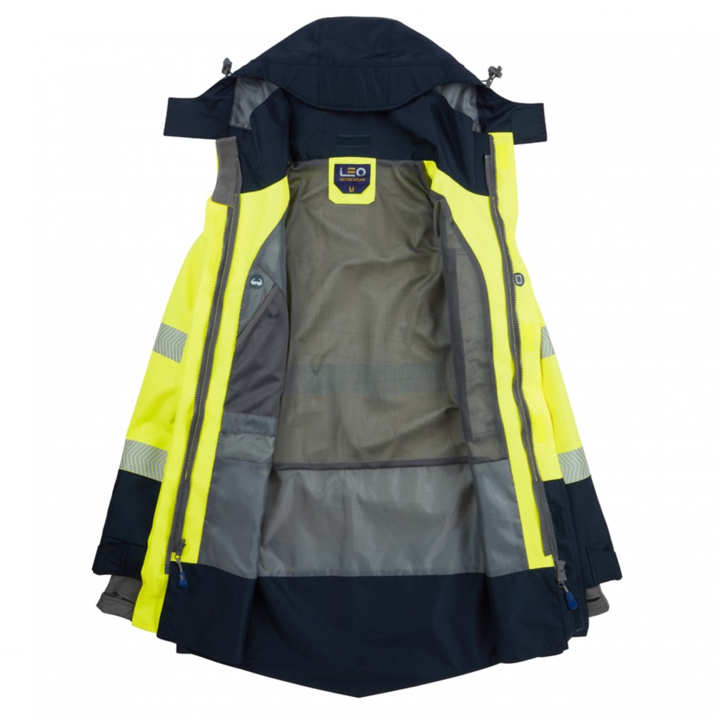 CLOVELLY Leo EcoViz 15K Performance+ Breathable Anorak YEL/NAVY SMALL