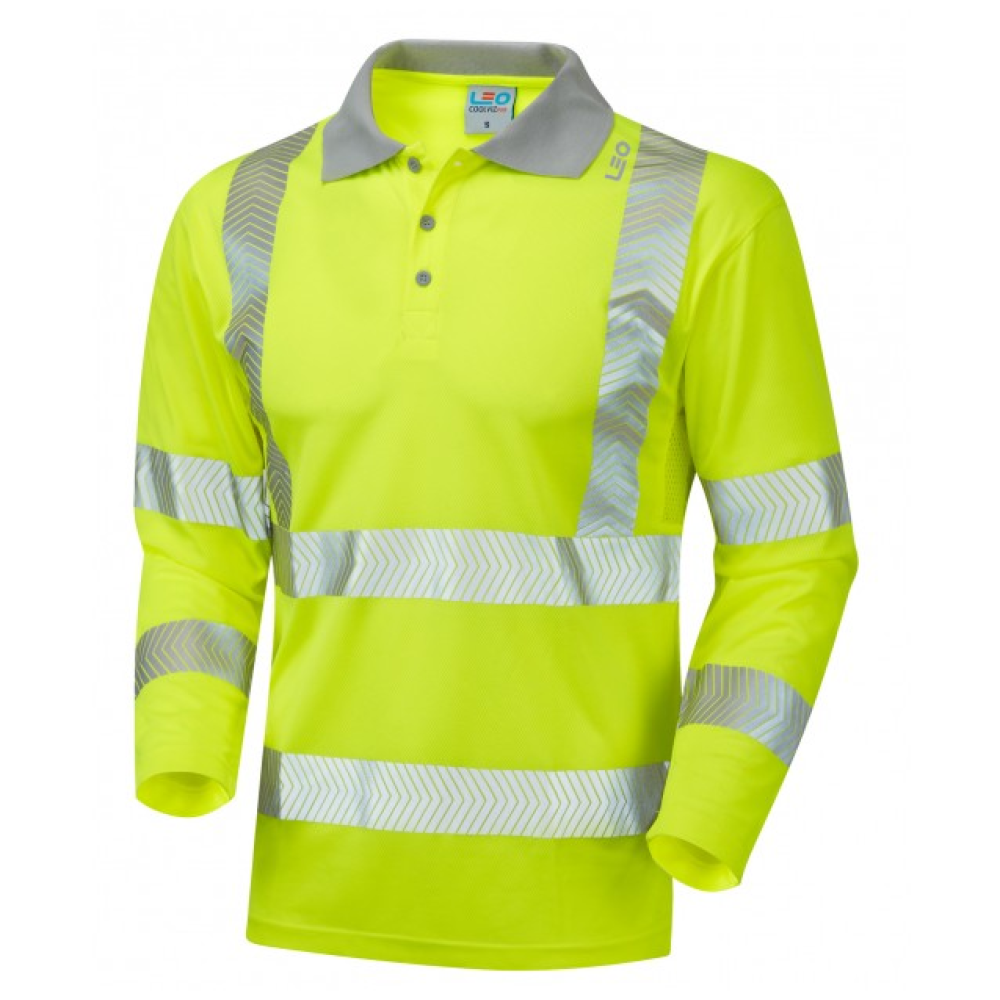 BARRICANE Leo EcoViz Performance+ Sleeved Polo Shirt YEL L