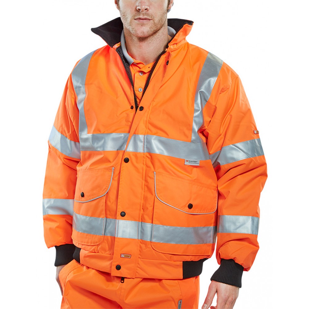 SUPER BOMBER JACKET HI-VIZ B SEEN ORANGE