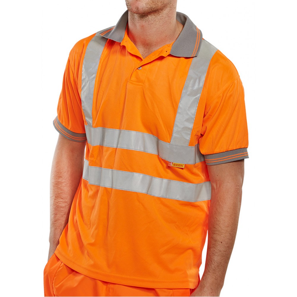POLO SHIRT HI-VIZ ORANGE BESEEN 4XLARGE