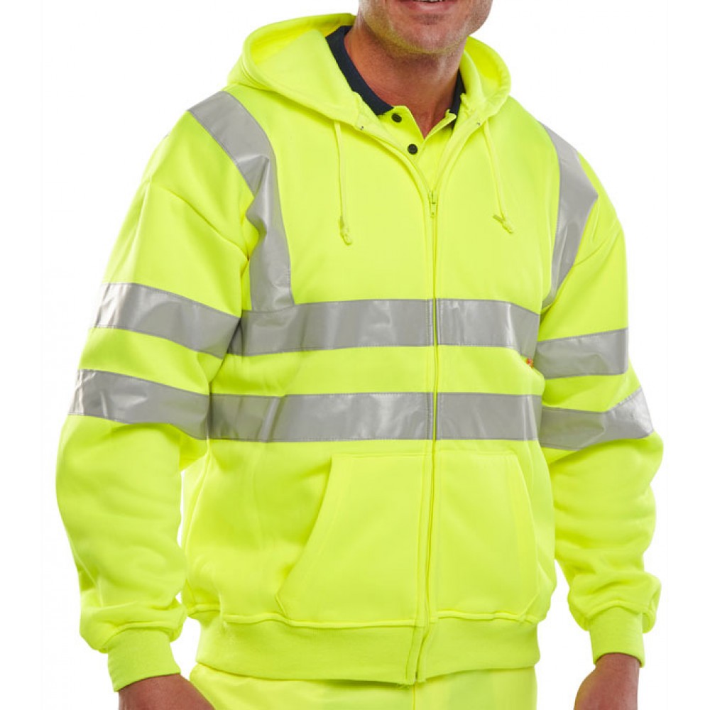 BSEEN HOODED SWEATSHIRT YELLOW 2XLARGE C/W full Zip