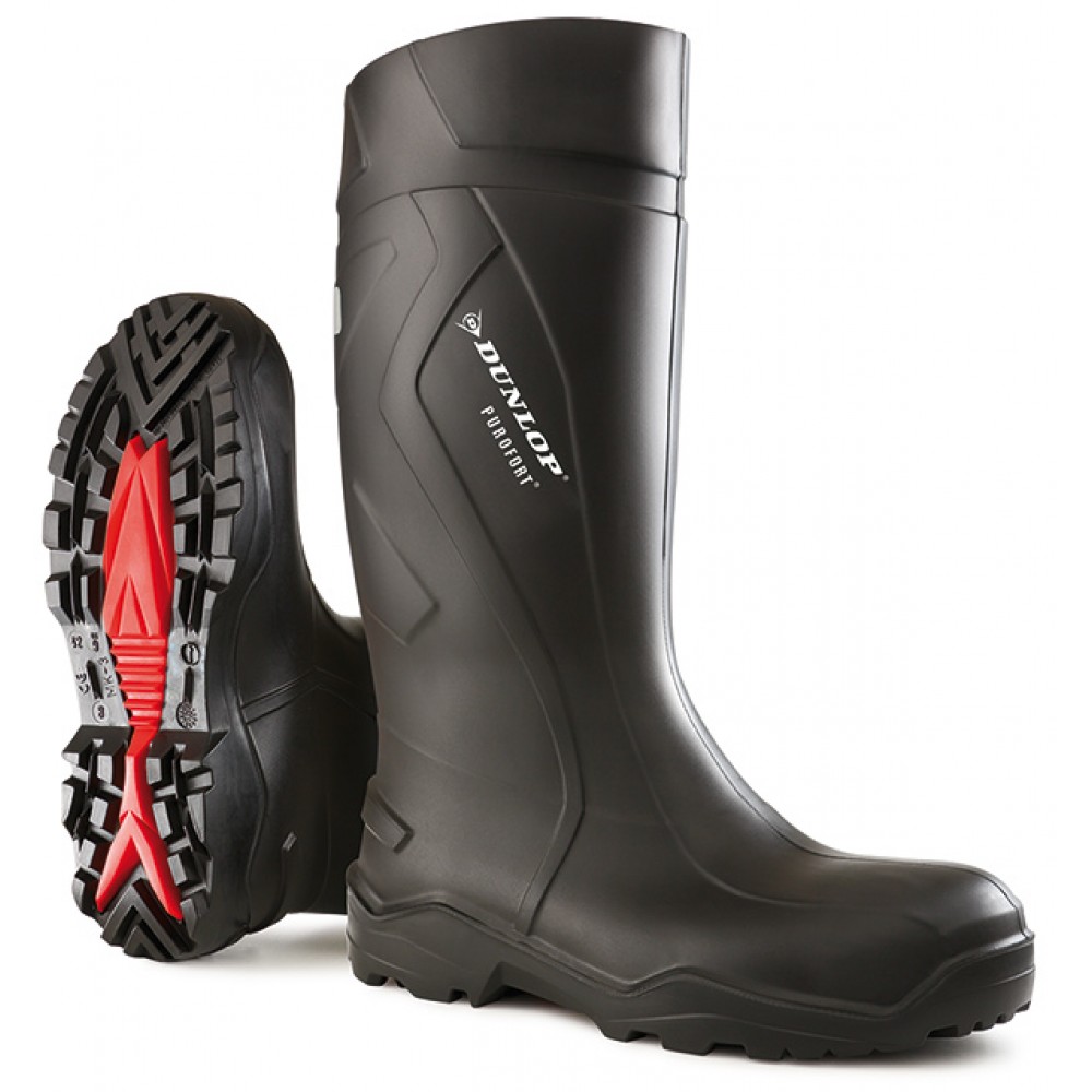 PUROFORT + BLACK FULL SAFETY WELLINGTON DUNLOP 10