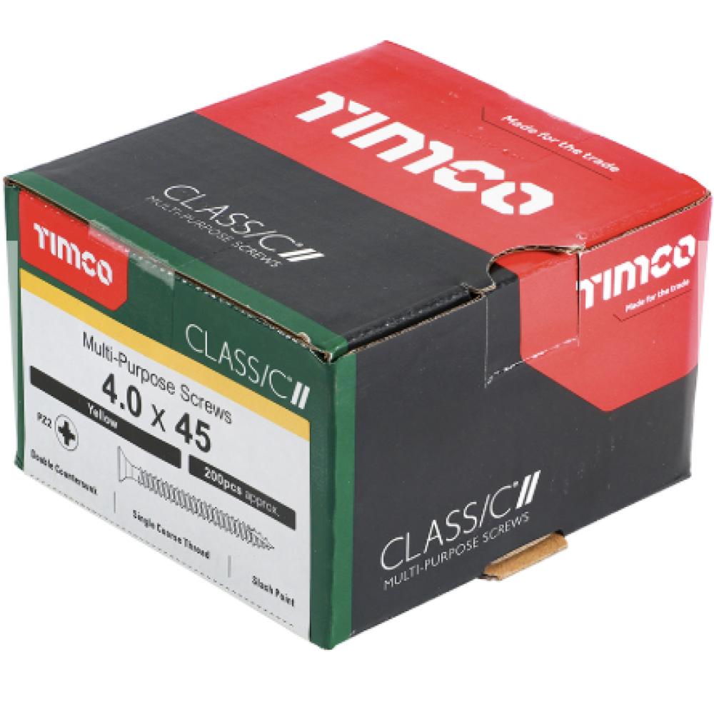 4X45MM CLASSIC WOOD SCREW BOX 200 TIMCO