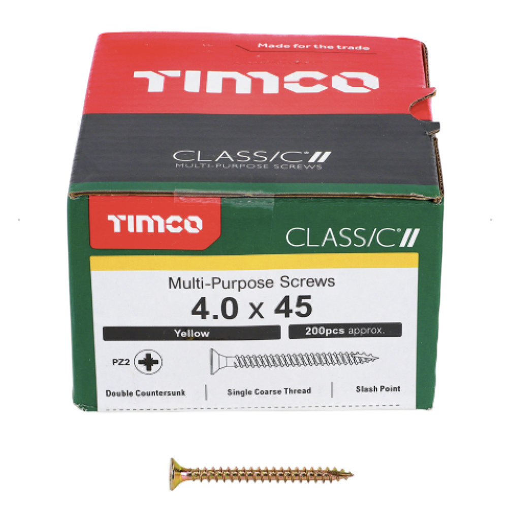 4X45MM CLASSIC WOOD SCREW BOX 200 TIMCO