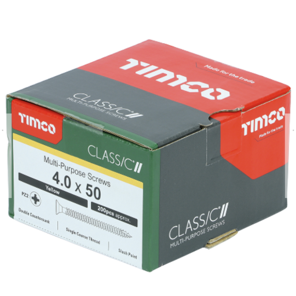 4X50MM CLASSIC WOOD SCREW BOX 200 TIMCO