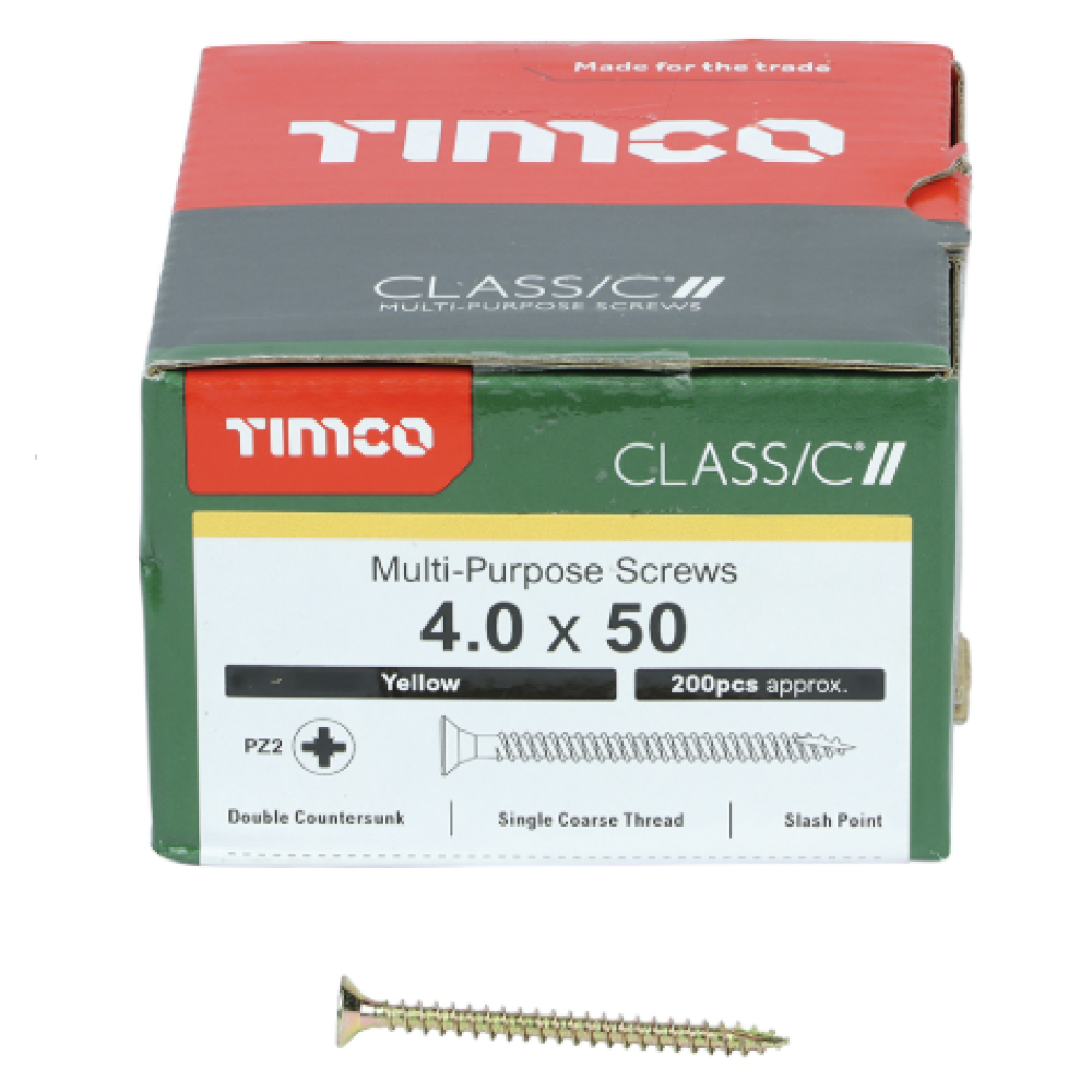 4X50MM CLASSIC WOOD SCREW BOX 200 TIMCO