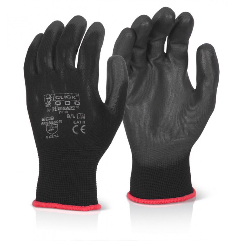 PU COATED BLACK GLOVE EC9 4.1.2.1 XXLARGE
