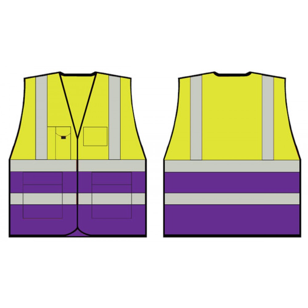 TWO TONE EXECUTIVE VEST YELLOW/PURPLE XL