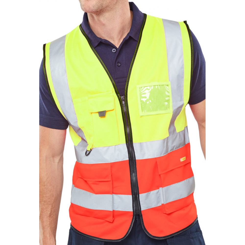 TWO TONE EXECUTIVE WAISTCOAT SY/OR MED