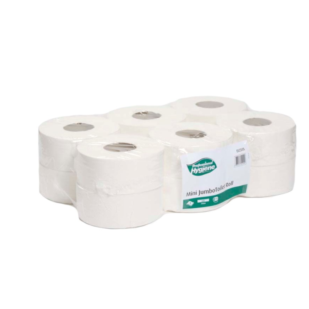MINI JUMBO TOILET ROLL 2PLY 2 INCH CORE 12PK
