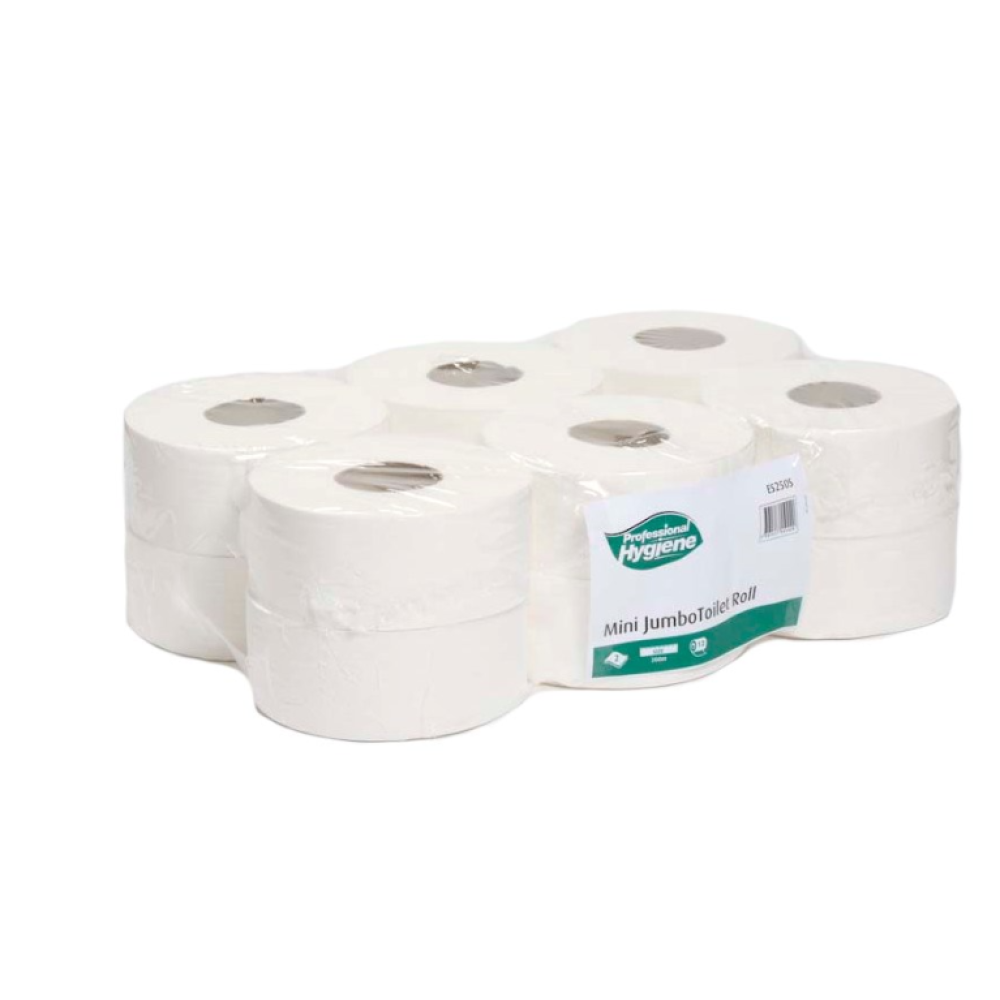 MINI JUMBO TOILET ROLL 2PLY 2 INCH CORE 12PK