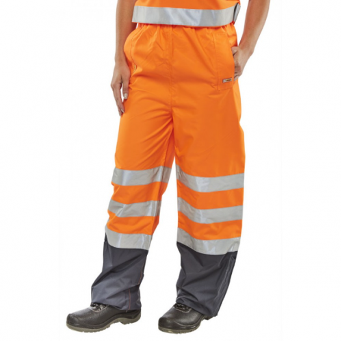 BELFRY HI-VIZ TROUSERS ORANGE/NAVY LARGE