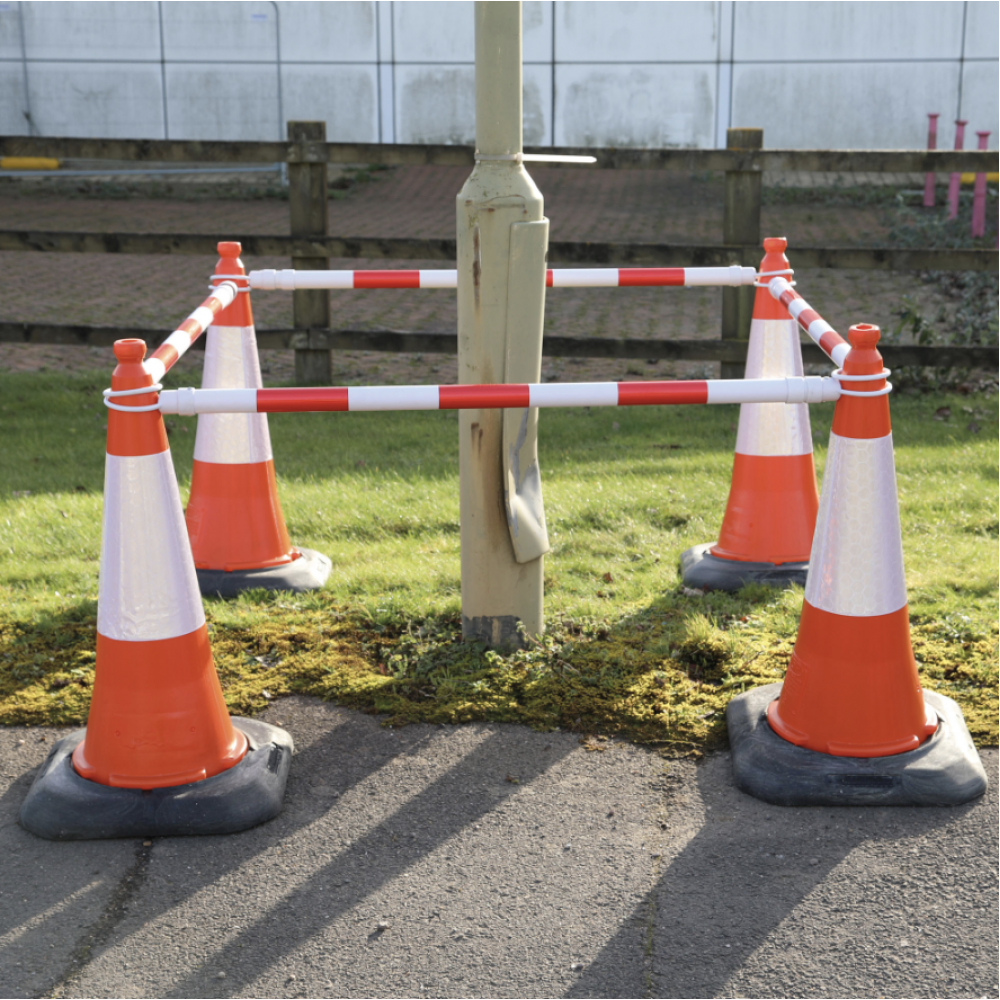 TELESCOPIC CONE BAR 1-2MT JSP RED/WHITE