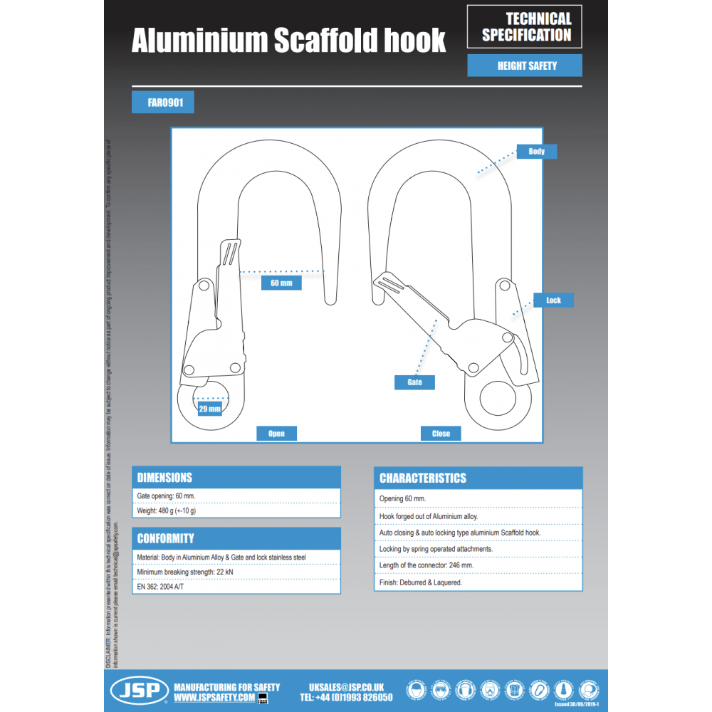 ALUMINIUM SCAFFOLDING HOOK FAR0901