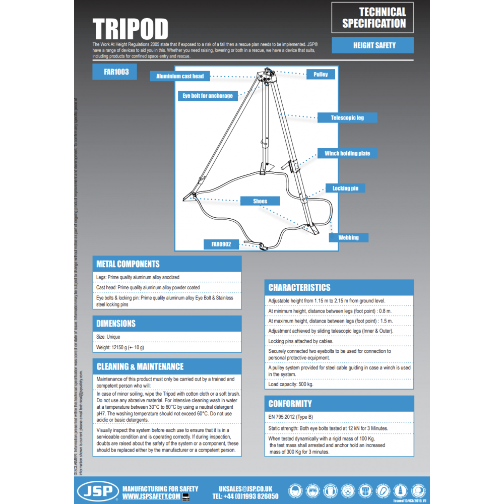 CONFINED SPACE TRIPOD FAR1003