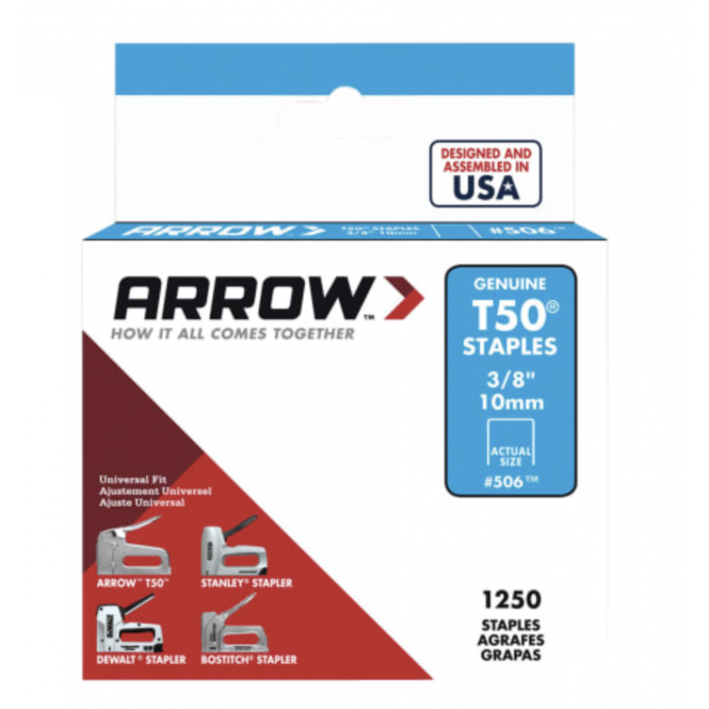 ARROW T50 10MM WIRE STAPLES BOX 5000 50038 ARRT5038IP