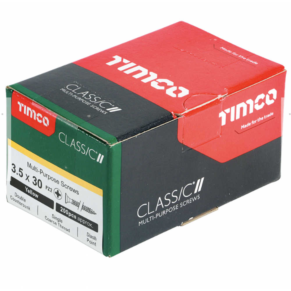 3.5X30MM CLASSIC WOOD SCREW BOX 200 TIMCO