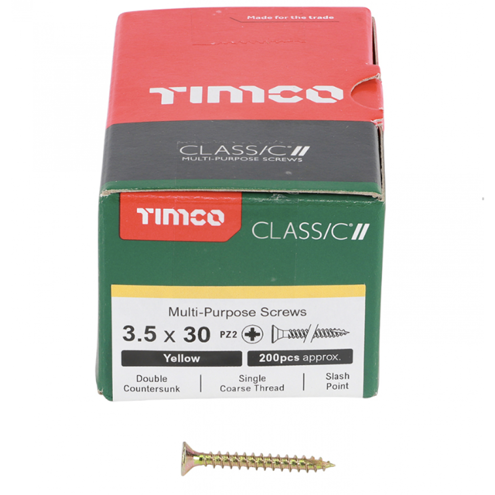 3.5X30MM CLASSIC WOOD SCREW BOX 200 TIMCO