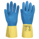 DOUBLE DIP LATEX GAUNTLET A801 YELLOW/BLUE XL