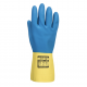 DOUBLE DIP LATEX GAUNTLET A801 YELLOW/BLUE XL