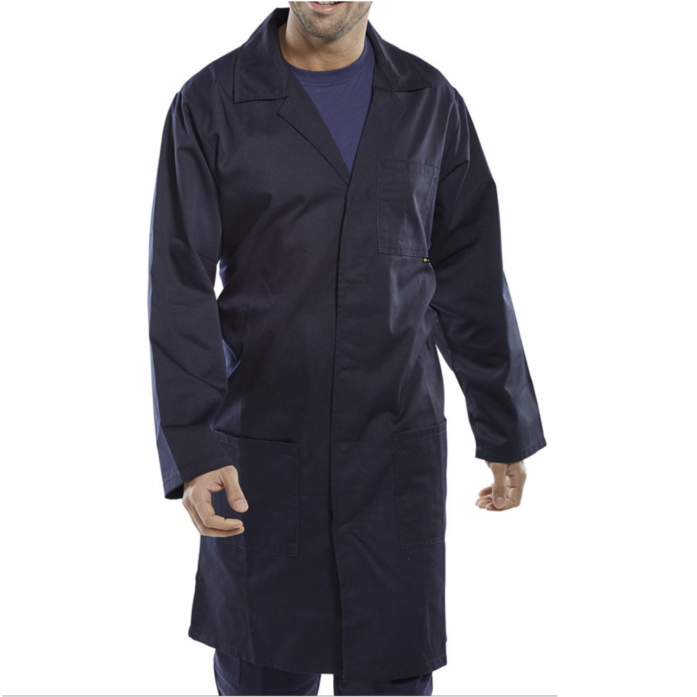 CLICK POLYCOTTON WAREHOUSE COAT NAVY PCWCN 36