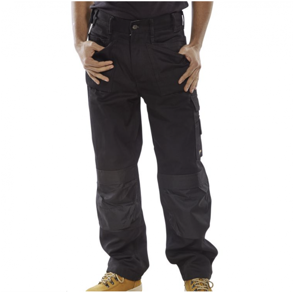 CLICK PREMIUN MULTI POCKET TROUSER BLACK WAIST 38 L
