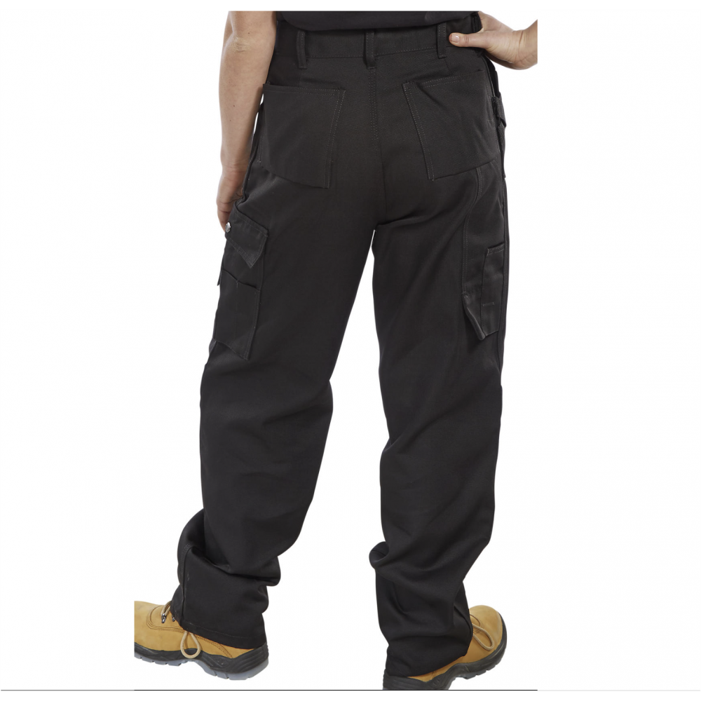 CLICK PREMIUN MULTI POCKET TROUSER BLACK WAIST 38 L