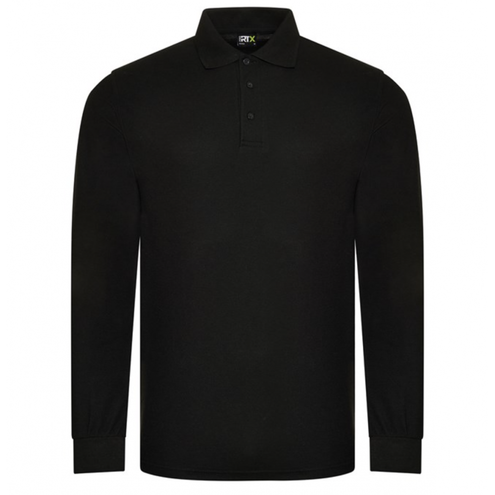 RTX BLACK LONG SLEEVED POLO SHIRT RX102 MED