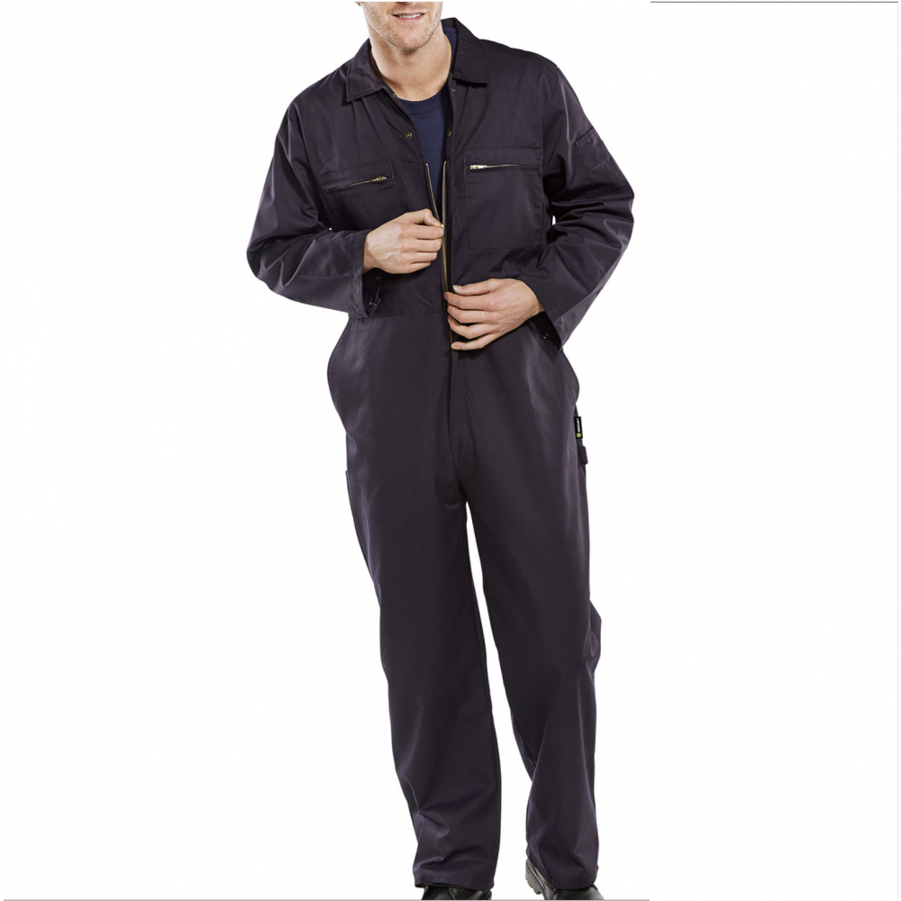 SUPER CLICK POLY COTTON BOILER SUIT NAVY 58