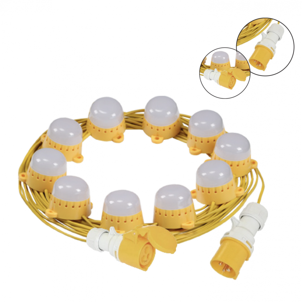 LED IP65 22M FESTOON KIT 2.5M SPACING 5 WATT BULB 10 PCS