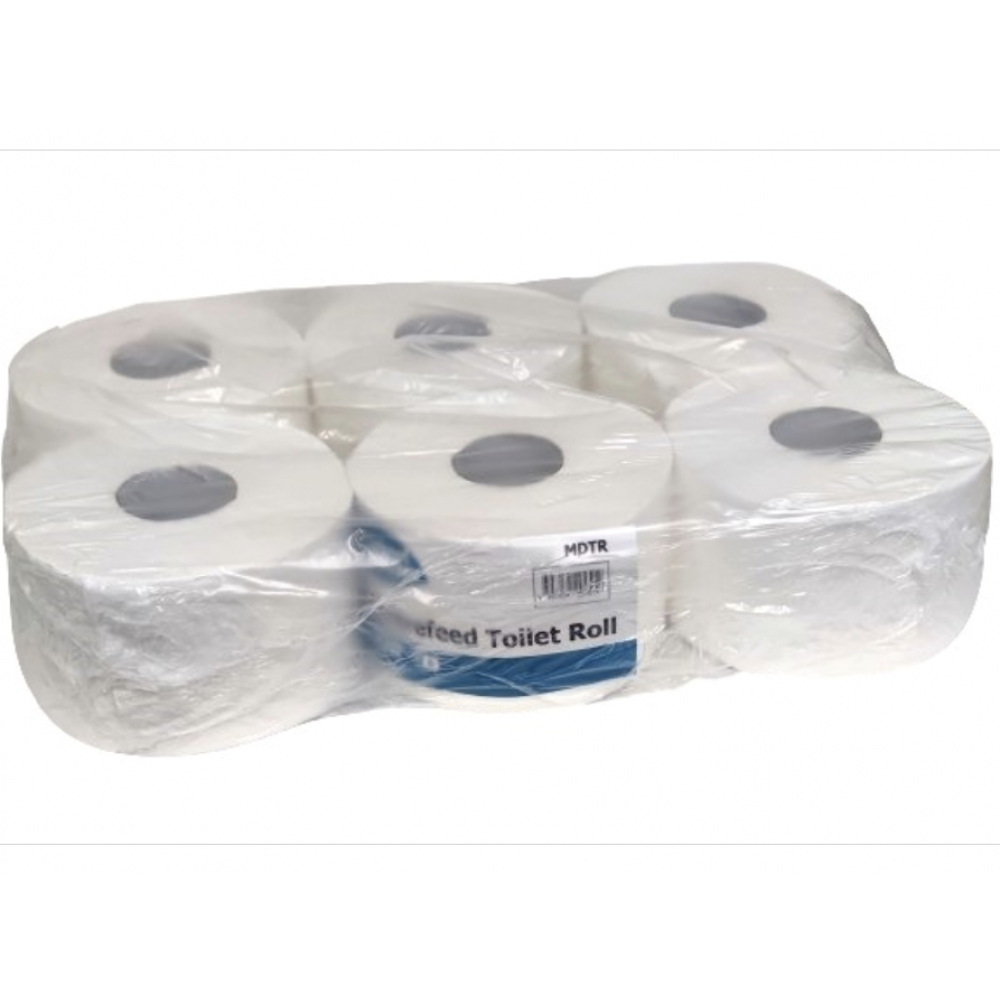 MIDI CENTREFEED TOILET ROLL 2PLY 180 SHEETS 6PK MDTR