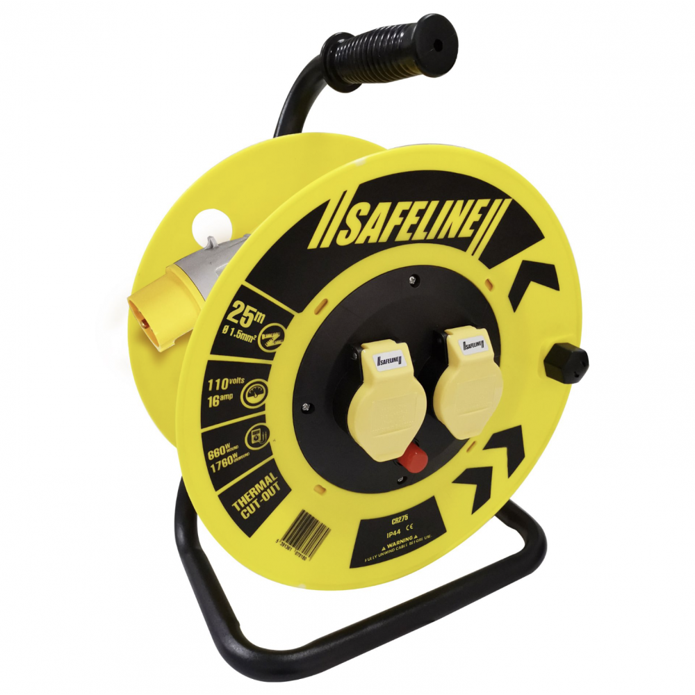 SAFELINE 25MT X 110V X 16A 1.5 SQ YELLOW REEL