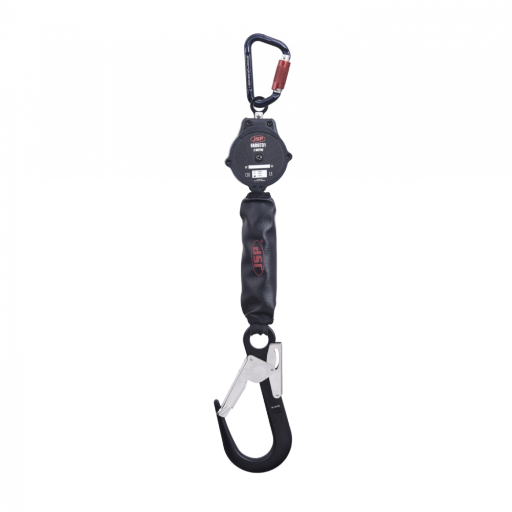2MTR RETACTABLE FALL LIMITER C/W SCAFF HOOK