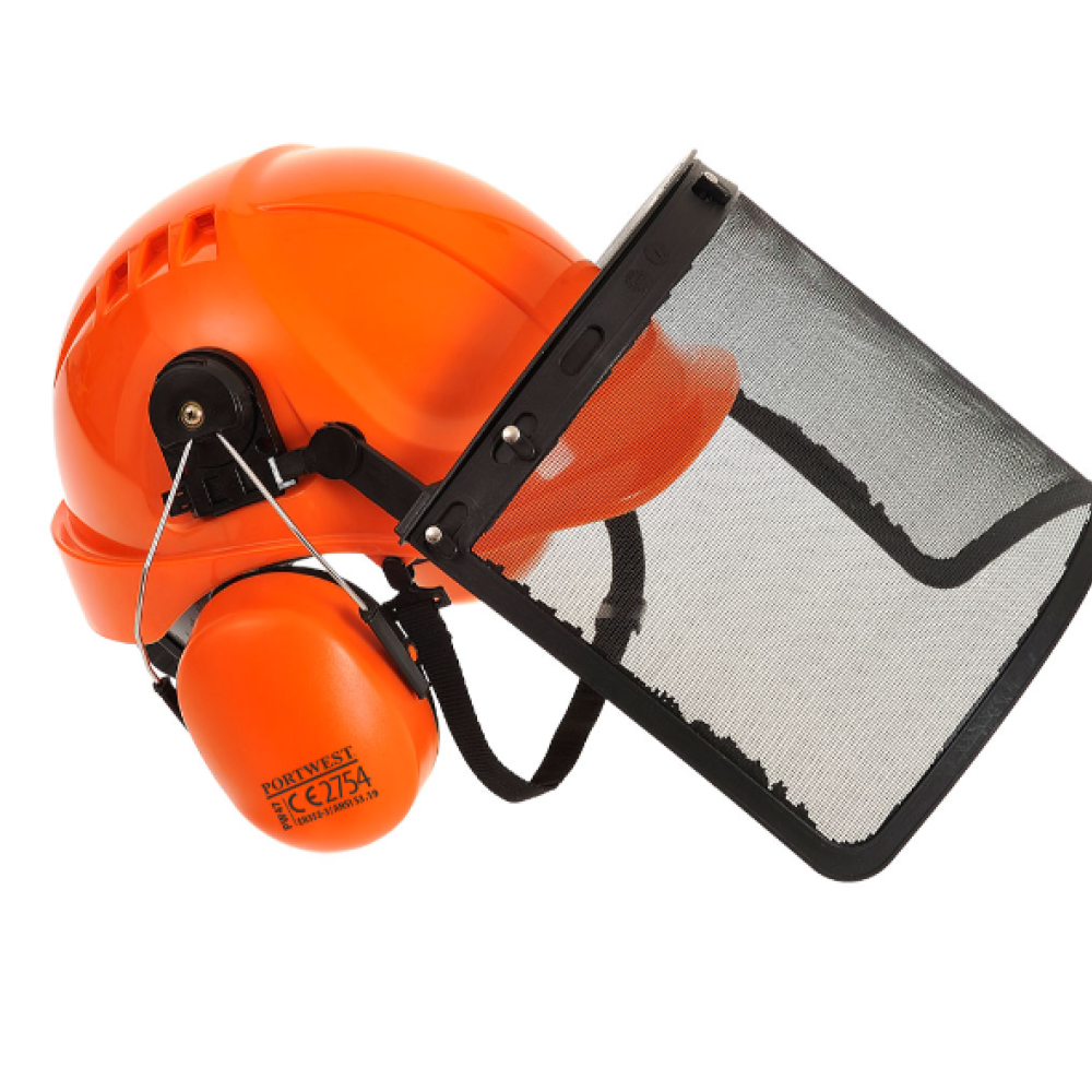 PW98 PORTWEST FORESTRY HELMET COMBI KIT ORANGE