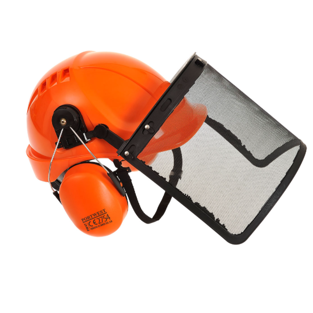 PW98 PORTWEST FORESTRY HELMET COMBI KIT ORANGE