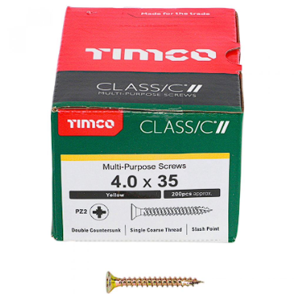 4X35MM CLASSIC WOOD SCREW BOX 200 TIMCO