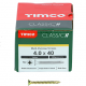 4X40MM CLASSIC WOOD SCREW BOX 200 TIMCO