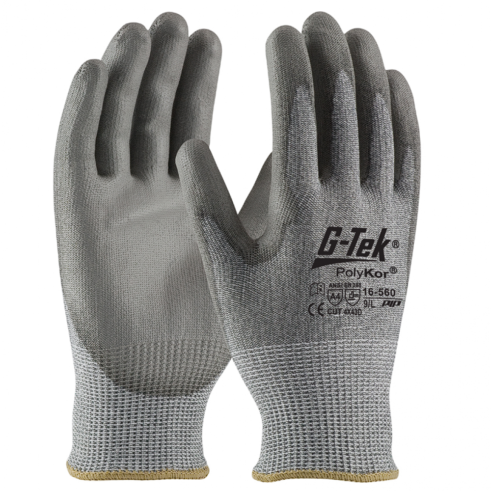 GLOVES HANTEX VECTA+ GREY PU PALM ISO CUT D LARGE