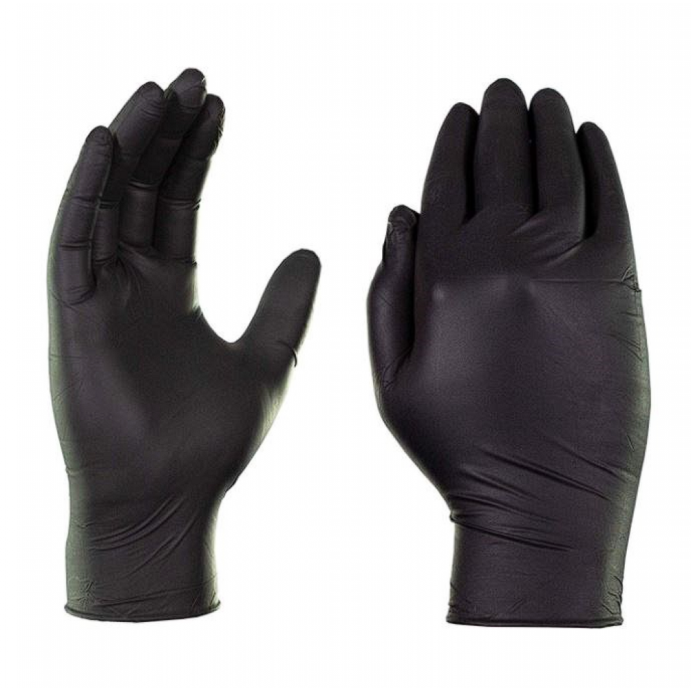 NITRILE BLACK EXAMINATION GLOVE P/F PROF HYGIENE MED