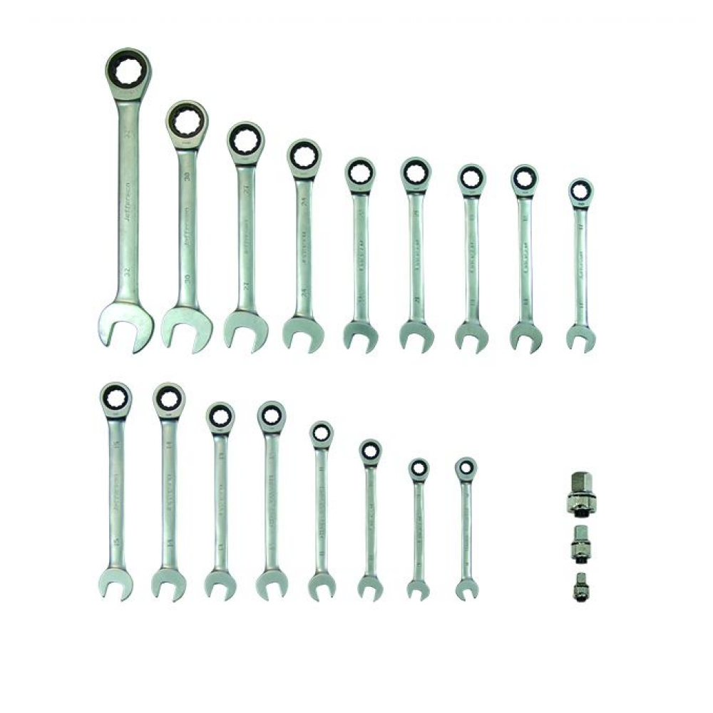 20 PIECE COMBI RATCHET SPANNER SET 8 - 32MM RANGE jefferson