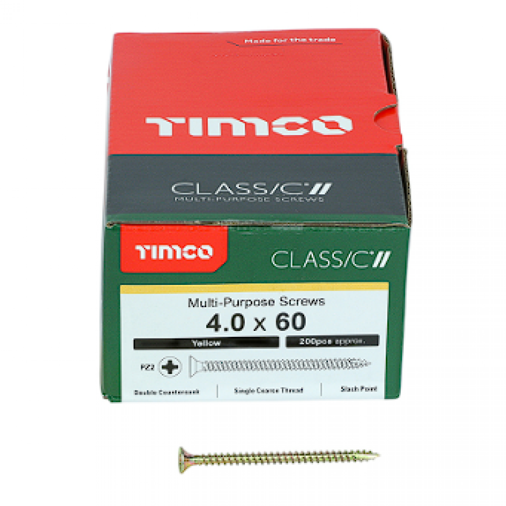 4X60MM CLASSIC WOOD SCREW BOX 200 TIMCO