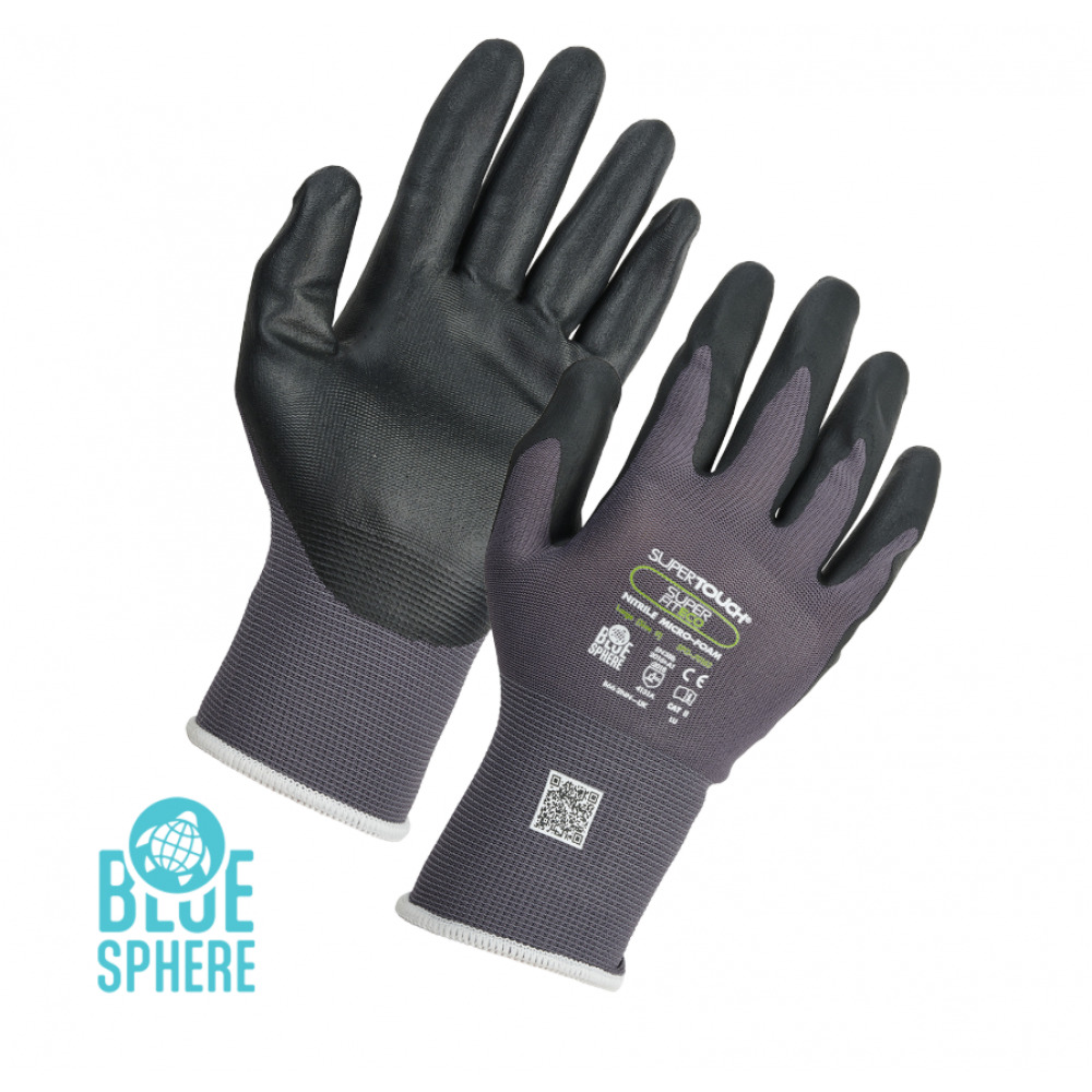 SUPERFIT ECO NITRILE MICRO FOAM GLOVES MED (8)