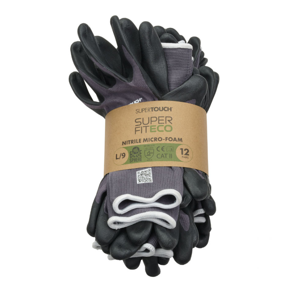 SUPERFIT ECO NITRILE MICRO FOAM GLOVES MED (8)