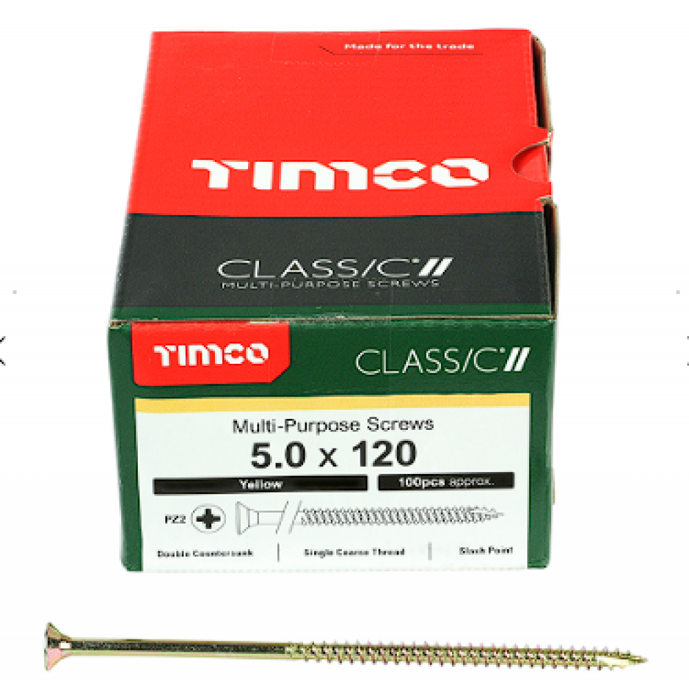 5X120MM CLASSIC WOOD SCREW BOX100 TIMCO