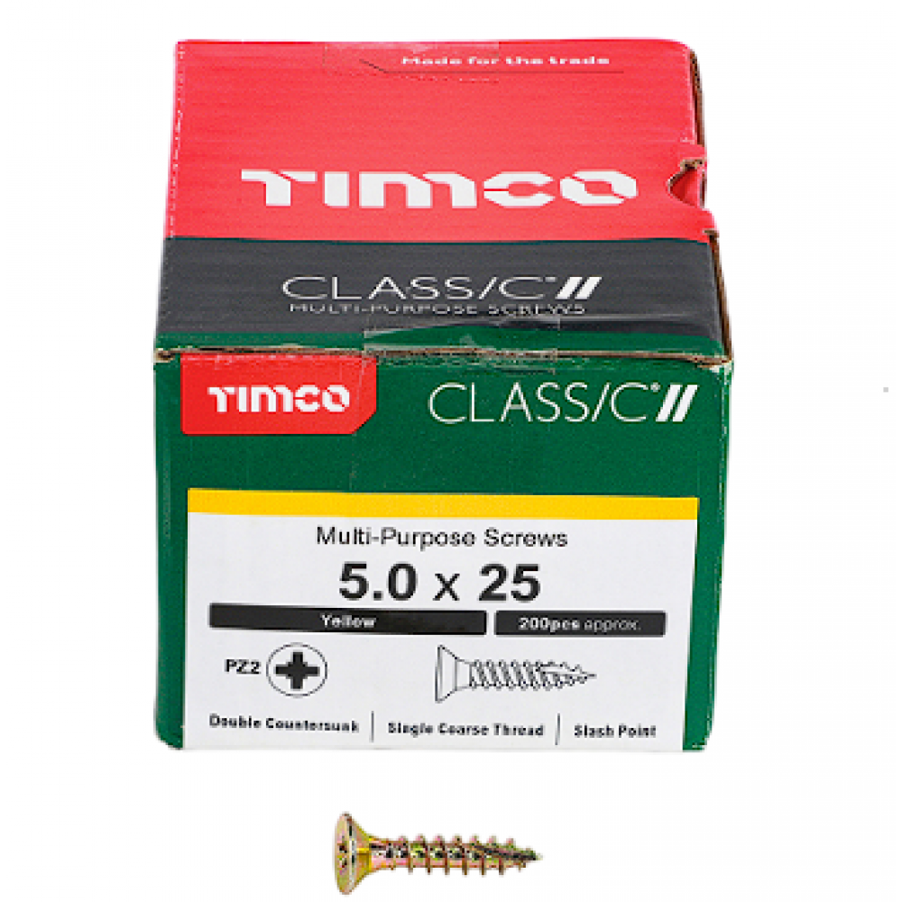 5X25MM CLASSIC WOOD SCREW BOX 200 TIMCO