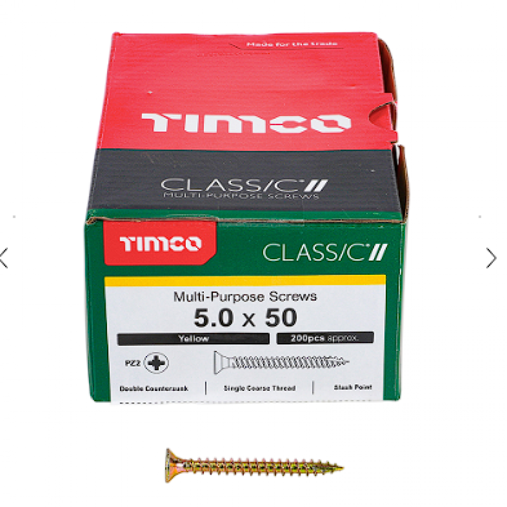 5X50MM CLASSIC WOOD SCREW BOX 200 TIMCO