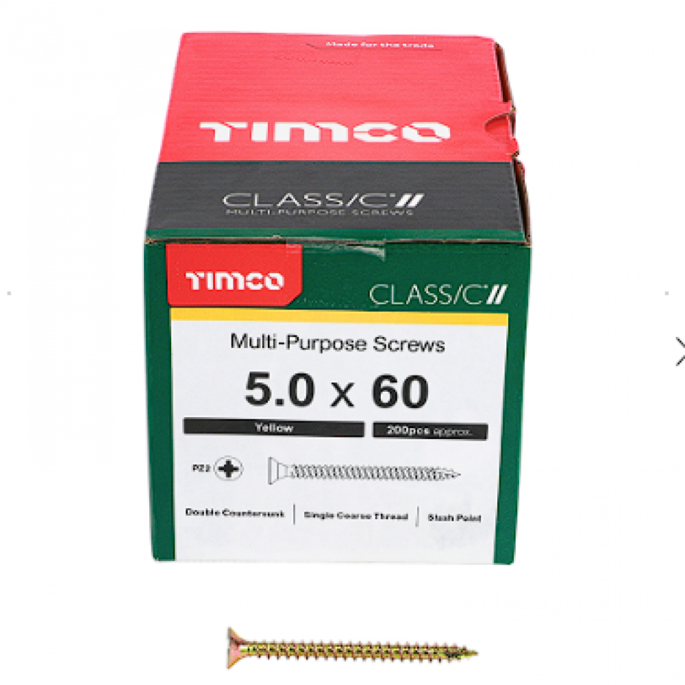 5X60MM CLASSIC WOOD SCREW BOX 200 TIMCO