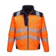 T402 PW3 HI VIS SOFTSHELL ORANGE/NAVY L