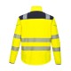 T402-PW3 HI-VIS SOFTSHELL JACKET YELLOW/NAVY MED